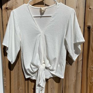 Francesca’s white tie front flowy top